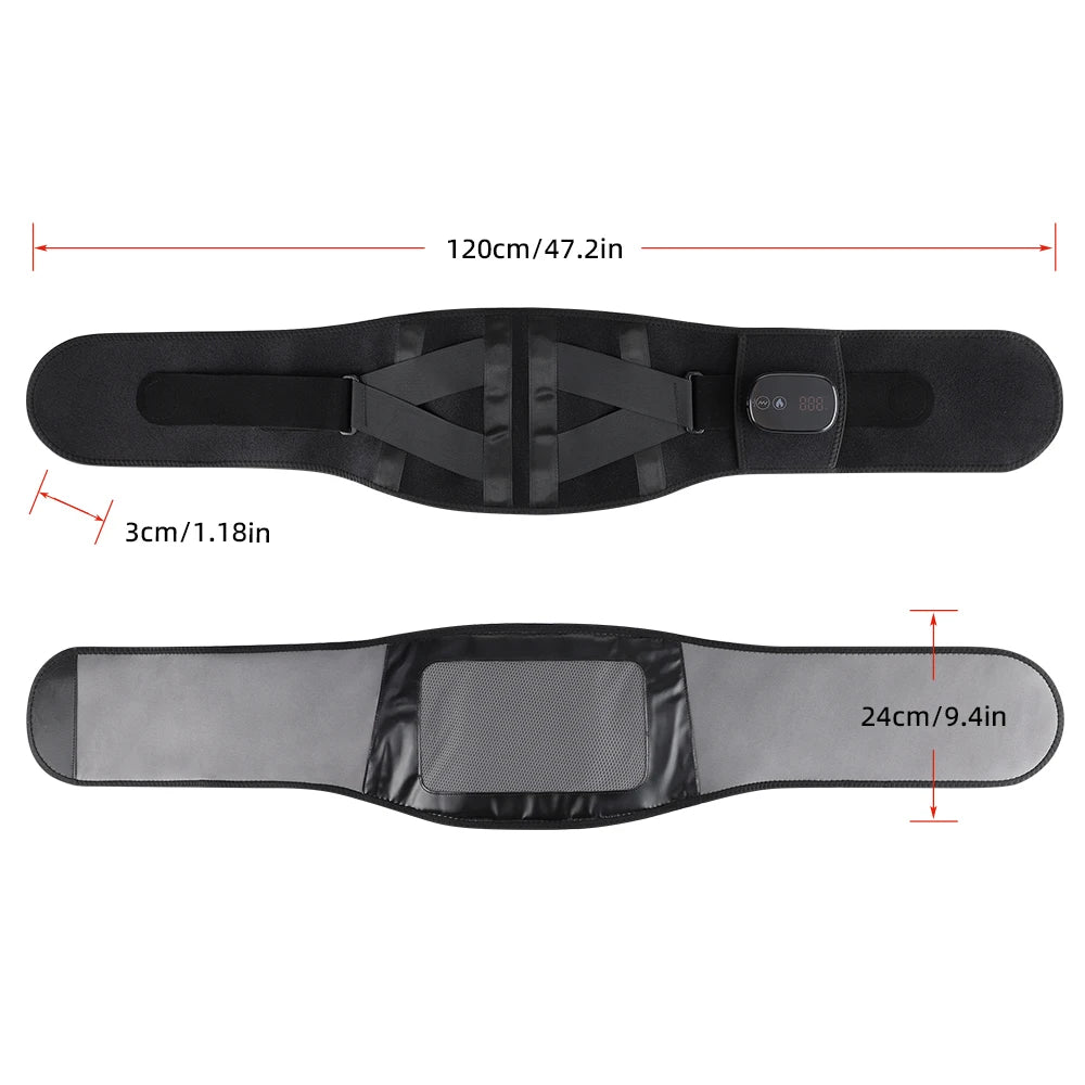 5-speed Heated Waist Belt Lower Back Lumbar Support Heating Pad 3 Vibration Massage Brace Abdomen Warm Menstrual Care Wrap