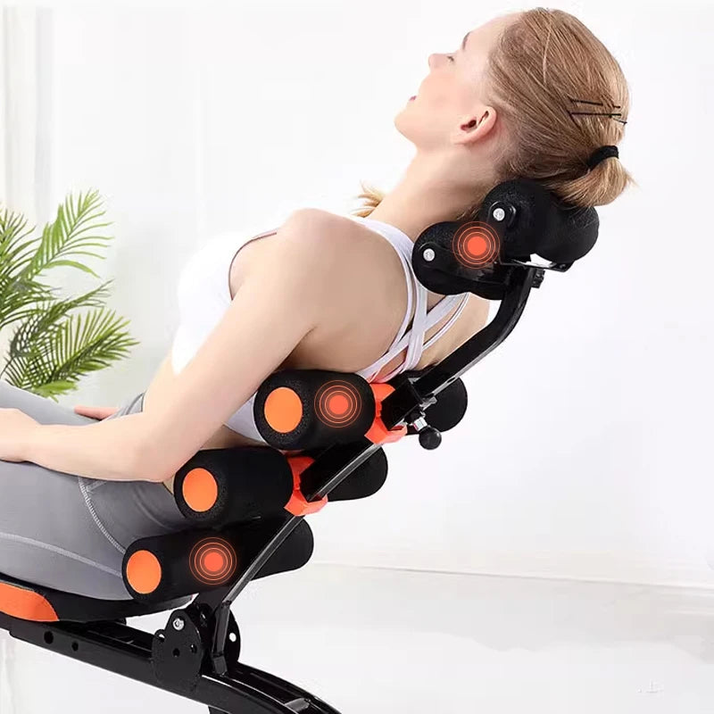 Multi-Functional Segmented Fitness Machine with Foot Pedals for Abdominal Exercises and Pull Rope Attachment