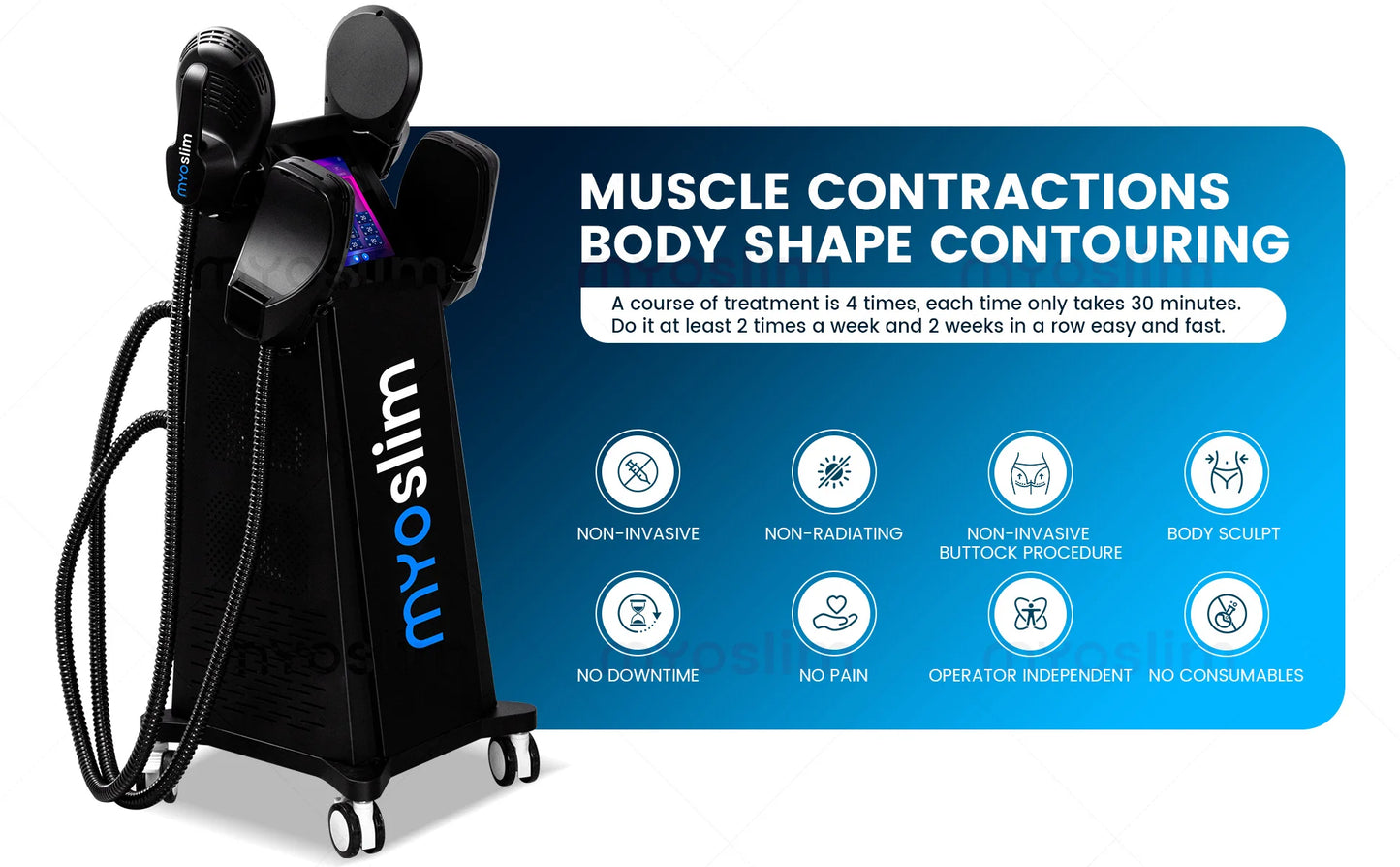 EMS Body Sculpting Machine MYOslim Muscle Building Fat Burning Abdominal Sculpting 15T 6500W Weight Lose Machine