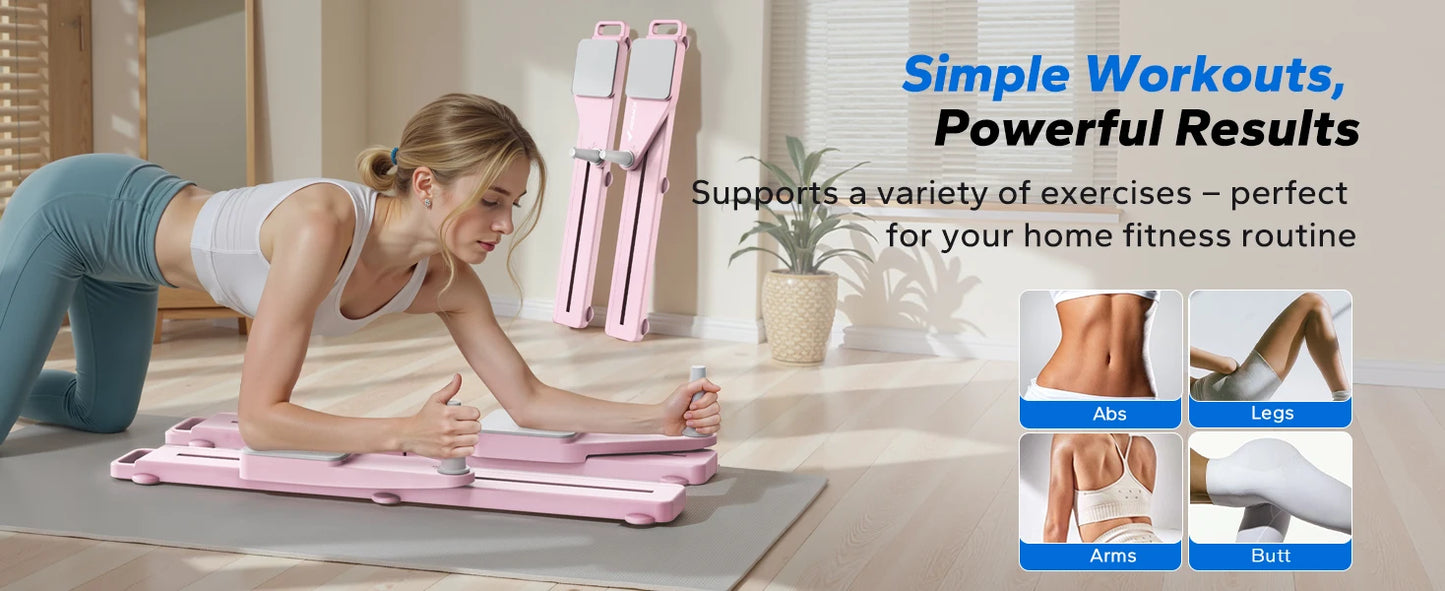 MERACH Pilates Board Multifunctional Abdominal Plate Detachable Ab Trainer with Anti-Slip Design Portable Pilates Reformer