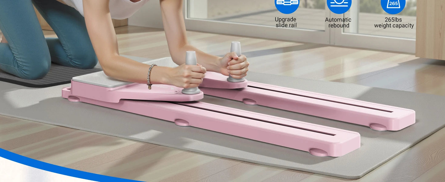 MERACH Pilates Board Multifunctional Abdominal Plate Detachable Ab Trainer with Anti-Slip Design Portable Pilates Reformer