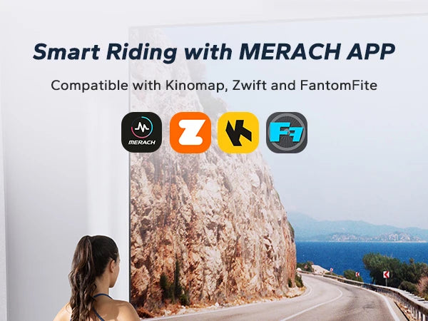 MERACH Exercise Bike Brake Pad/Magnetic Stationary Bike with Exclusive App Low Noise Indoor Cycling Bike with Fitness Courses