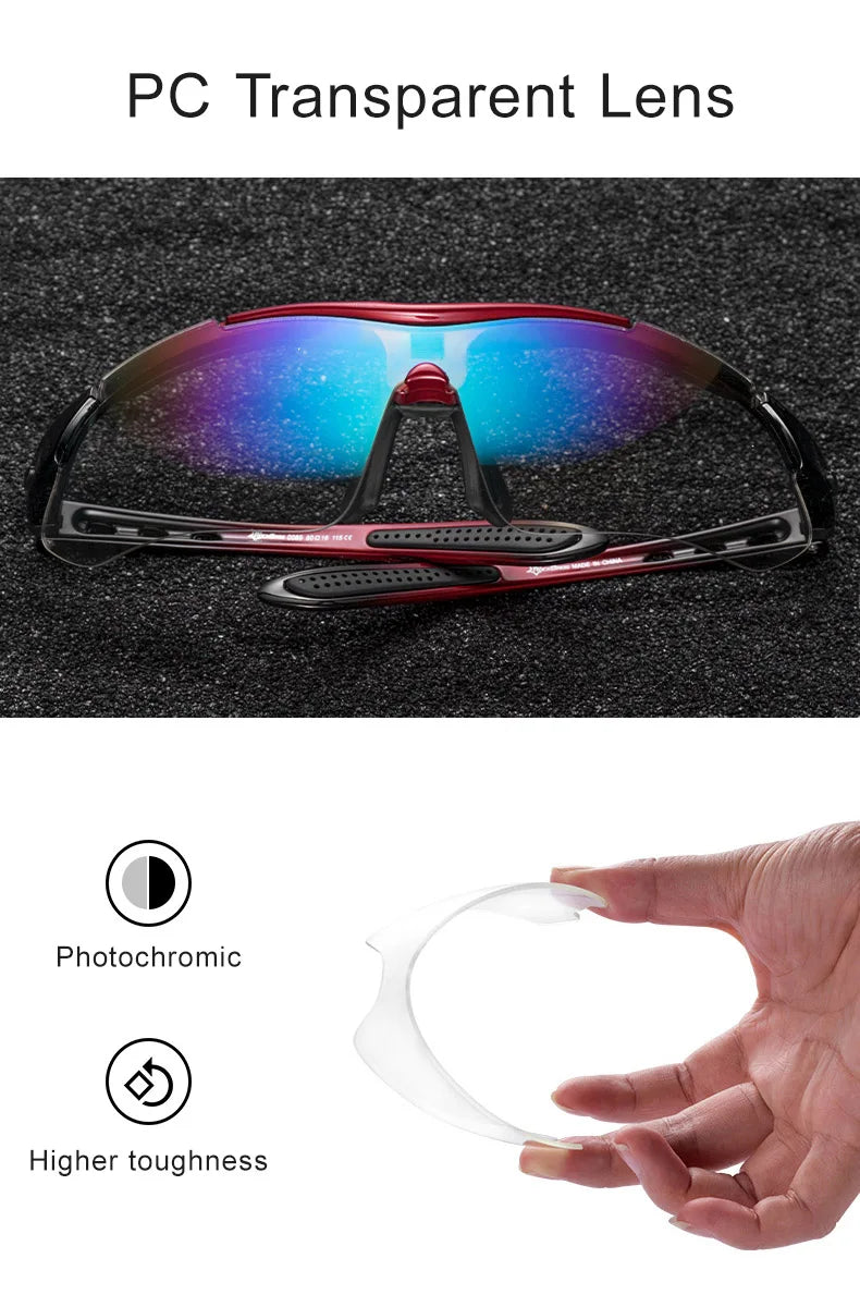 ROCKBROS Photochromic Bicycle Glassess Cycling Glasses Polarized Sunglasses Myopia Frame MTB Mountain UV400 Bicycle Goggles
