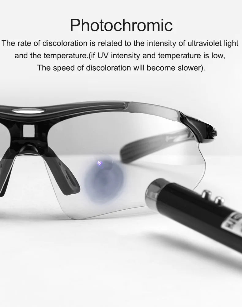 ROCKBROS Photochromic Bicycle Glassess Cycling Glasses Polarized Sunglasses Myopia Frame MTB Mountain UV400 Bicycle Goggles