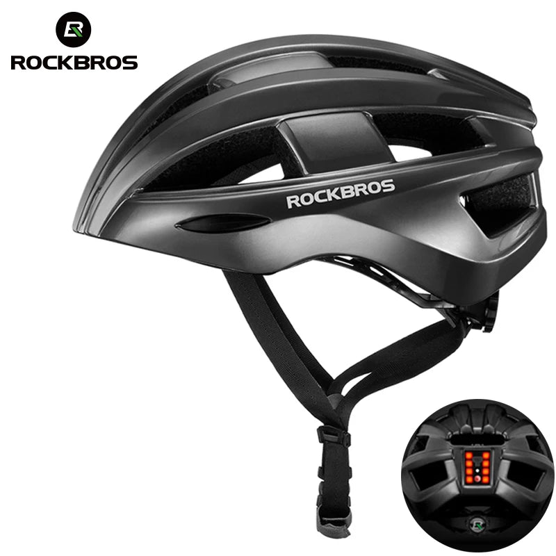 ROCKBROS Bicycle Helmet LED Rear Light Rechargeable Intergrally-molded Cycling Helmet MTB Road Bike Helmet Sport Safe Hat Helmet