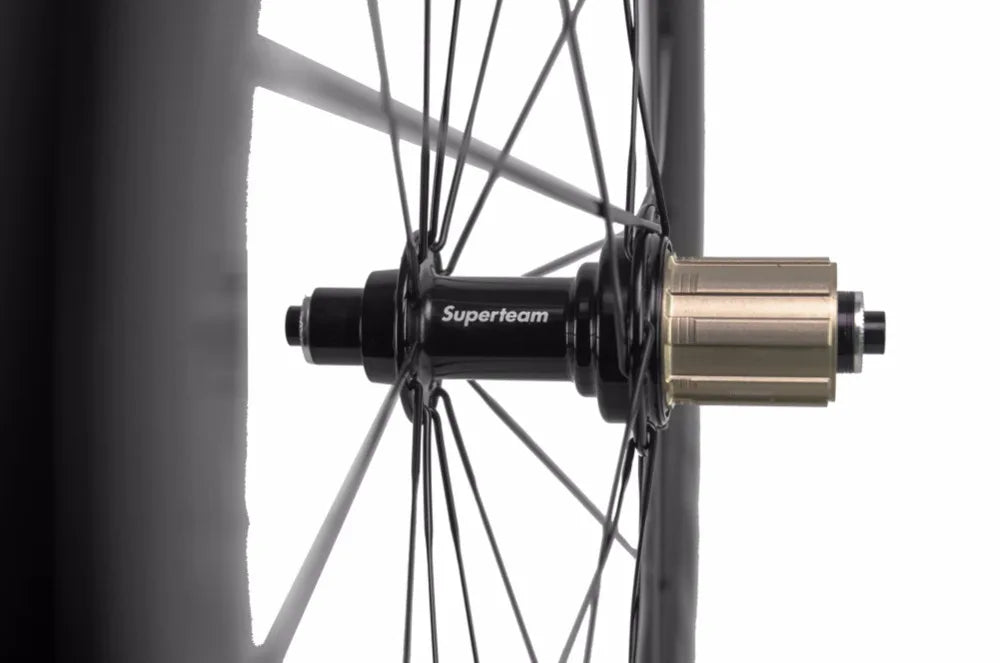 SUPERTEAM 50mm Clincher Tubeless Carbon Wheelset Road Bicycle Wheel 700C UCI Approved Carbon Rim
