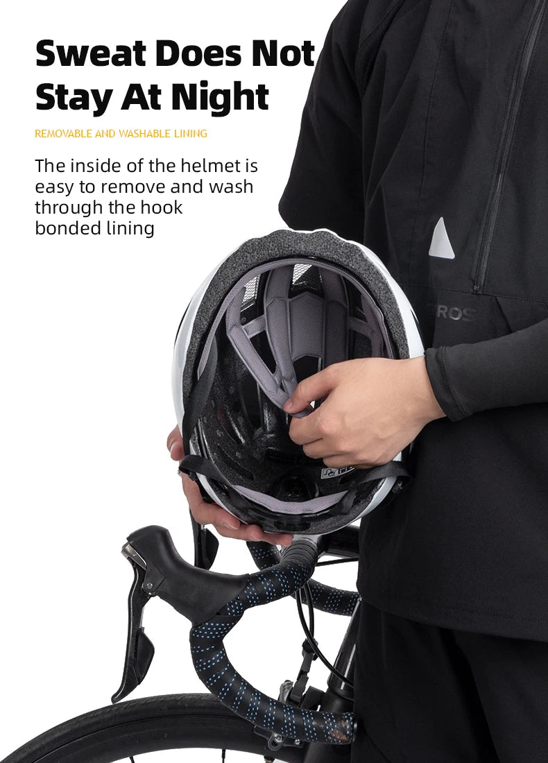 ROCKBROS Bicycle Helmet LED Rear Light Rechargeable Intergrally-molded Cycling Helmet MTB Road Bike Helmet Sport Safe Hat Helmet