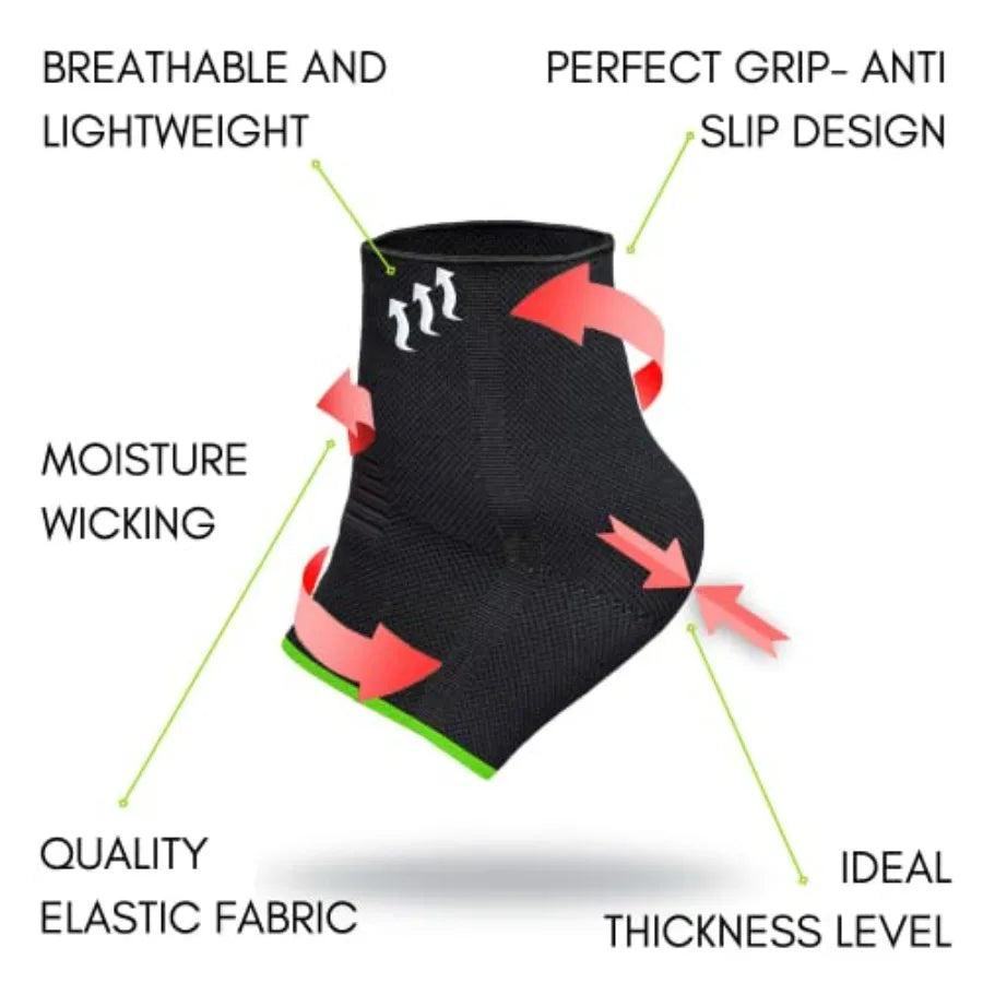 ikido Ankle Brace Compression Sleeve for Work Gym Sports Plantar Fasciitis Support Socks Large Black 1 Pair Comfort Relief