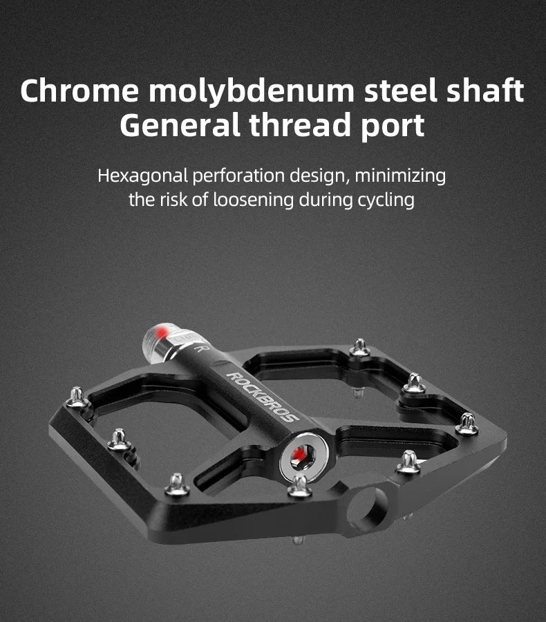 ROCKBROS Bike Pedals Aluminum Alloy Anti-slip One-Piece Ultralight Sealed Bearing Cycling Pedals Waterproof Bicycle Accessories