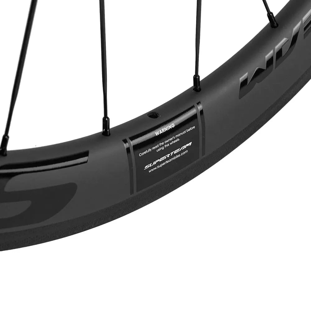 SUPERTEAM 50mm Clincher Tubeless Carbon Wheelset Road Bicycle Wheel 700C UCI Approved Carbon Rim