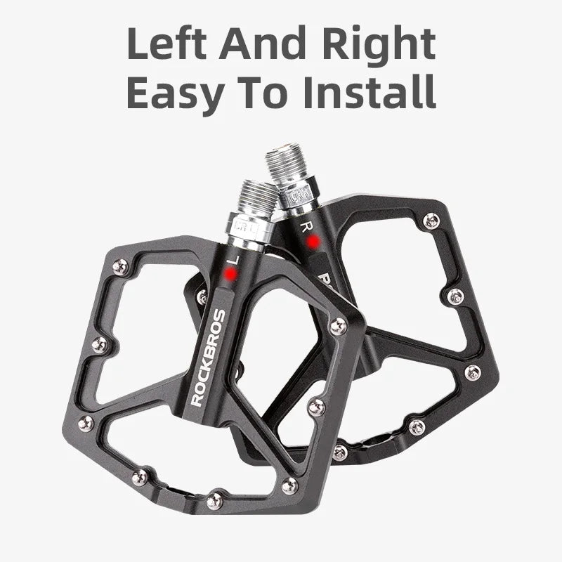 ROCKBROS Bike Pedals Aluminum Alloy Anti-slip One-Piece Ultralight Sealed Bearing Cycling Pedals Waterproof Bicycle Accessories