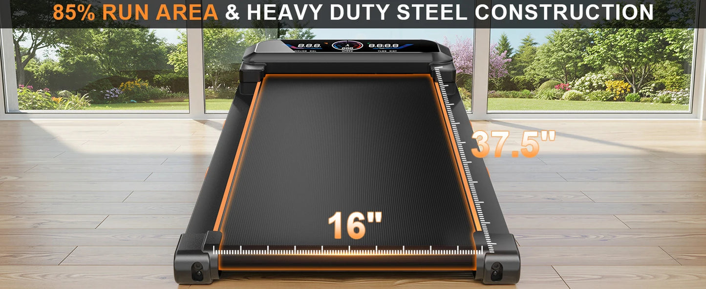 3.5HP Walking Pad Treadmill with 17% Auto Incline 12-Level,450 lbs RGB UI Screen,3 in 1 Under Desk Treadmill with Auto Incline