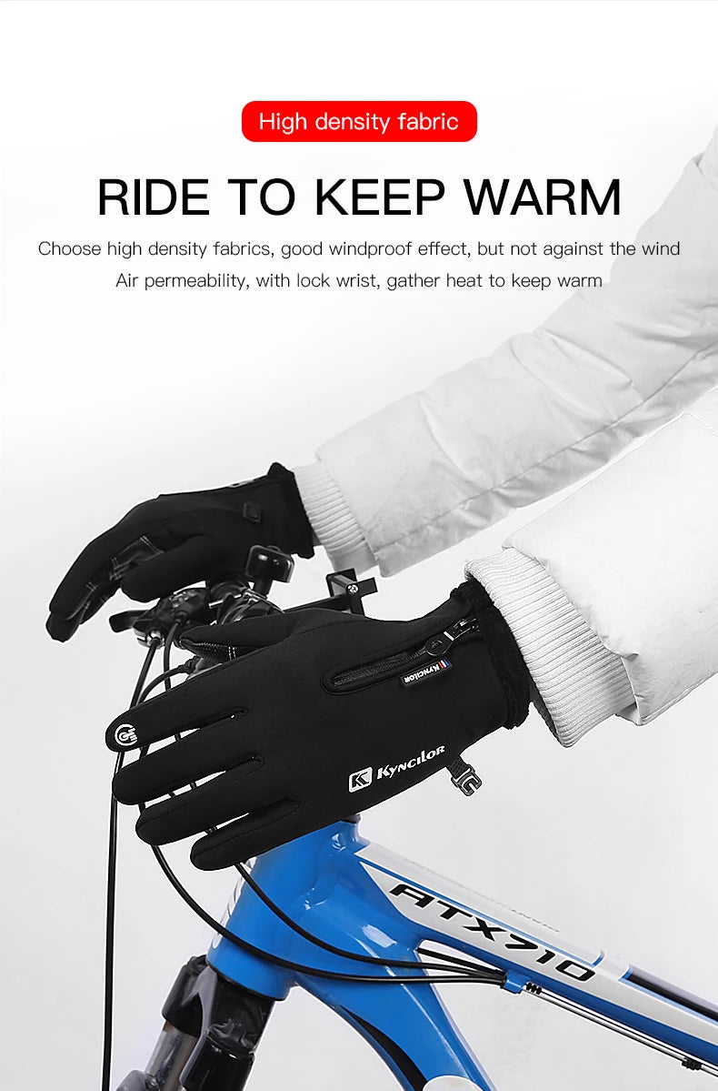 Zipper Winter Gloves for Men Women, Thermal Touchscreen Gloves Waterproof Windproof for Cycling, Skiing, Running & Cold Weather