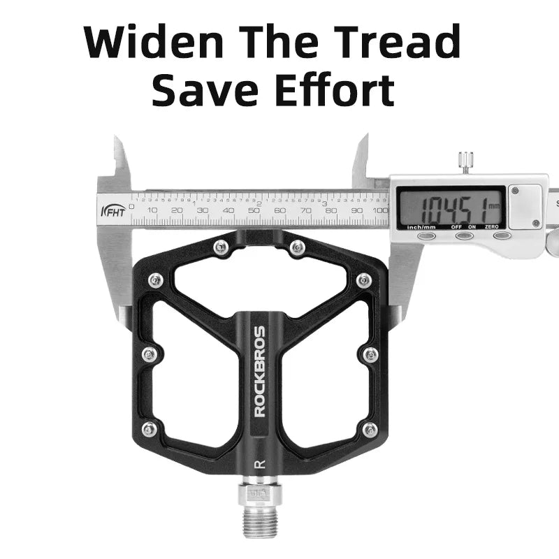 ROCKBROS Bike Pedals Aluminum Alloy Anti-slip One-Piece Ultralight Sealed Bearing Cycling Pedals Waterproof Bicycle Accessories