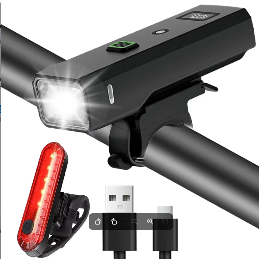 Bright USB Rechargeable Bicycle Light, Bike Front And Rear Lights For Night Riding, 4 Lighting Modes Bicycle Headlight, Suitable For Mountain And Road Cycling