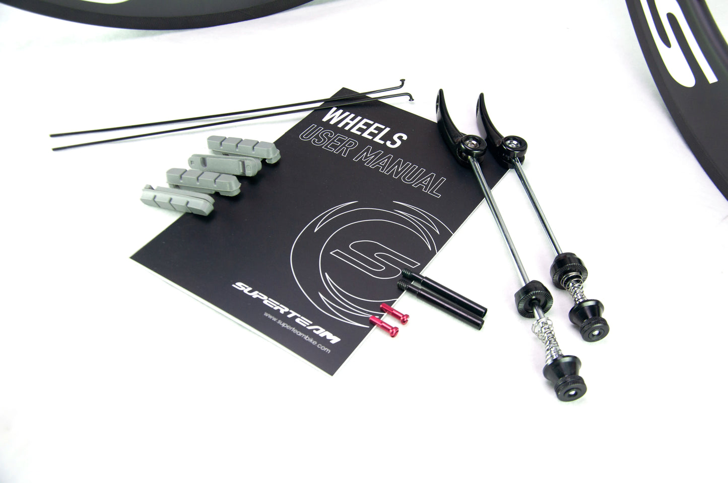 SUPERTEAM 50mm Clincher Tubeless Carbon Wheelset Road Bicycle Wheel 700C UCI Approved Carbon Rim