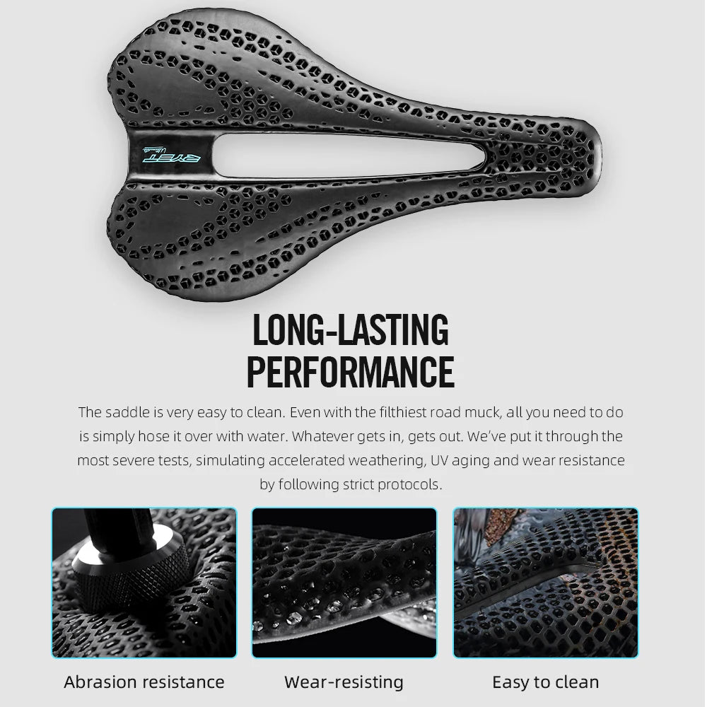 RYET Carbon 3D-printed Bike Saddle 7x7 Rail Saddle Men Women Triathlon Road MTB Mountain Gravel Cycling Saddle Ultralight 135g