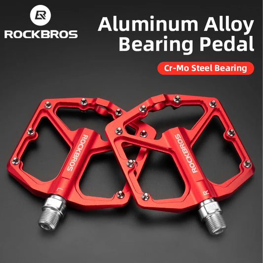 ROCKBROS Bike Pedals Aluminum Alloy Anti-slip One-Piece Ultralight Sealed Bearing Cycling Pedals Waterproof Bicycle Accessories