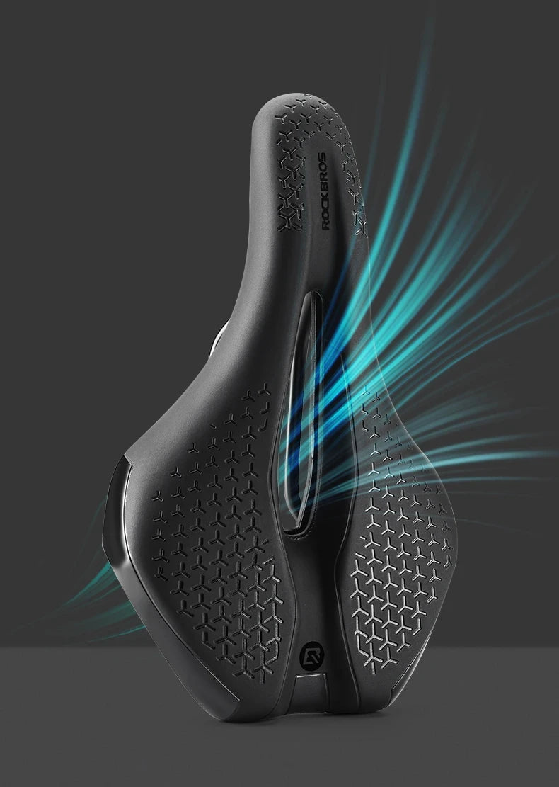 ROCKBROS Local Ship Bicycle Saddle Hollow Breathable Shockproof Cycling Seat PU Non-Slip Leather Cushion Lightweight Bike Saddle