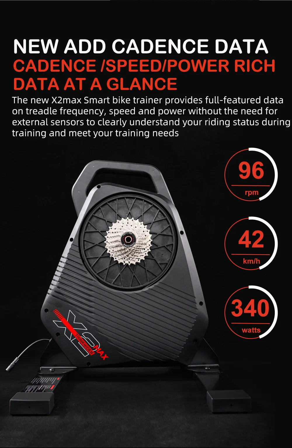 New ThinkRider X2Max Smart Bike Trainer MTB Road Bicycle home trainer Built-in Power Meter power meter Compatible