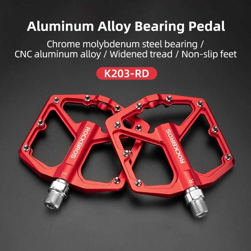 ROCKBROS Bike Pedals Aluminum Alloy Anti-slip One-Piece Ultralight Sealed Bearing Cycling Pedals Waterproof Bicycle Accessories
