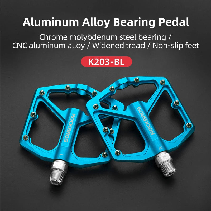 ROCKBROS Bike Pedals Aluminum Alloy Anti-slip One-Piece Ultralight Sealed Bearing Cycling Pedals Waterproof Bicycle Accessories