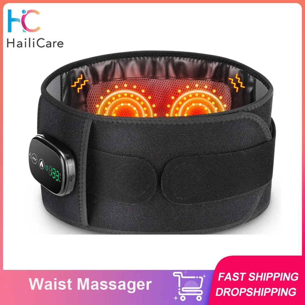 5-speed Heated Waist Belt Lower Back Lumbar Support Heating Pad 3 Vibration Massage Brace Abdomen Warm Menstrual Care Wrap