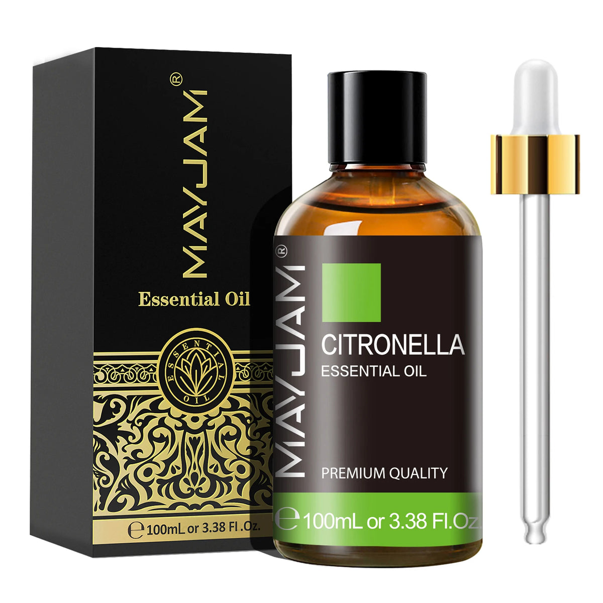 MAYJAM Lavender Vanilla Ylang Ylang Essential Oil Pure Natural Undiluted, 100ml Aroma Oil Peppermint Sandalwood Frankincense Rose Lemongrass Patchouli for Humidifier Diffuser Making Scented Candle ,Geranium Citronella Ginger