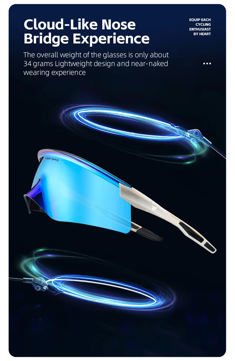 WEST BIKING Aero Beak Man Cycling Glasses Sports Sunglasses Road Bike Mountain TR90 Bicycle Glasses Riding Goggle Sports Eyewear