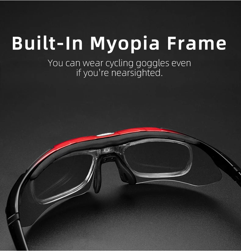 ROCKBROS Cycling Glasses Bike Bicycle Glasses MTB Road Cycling Glasses UV400 Sunglasses Myopia Frame MTB Mountain Bicycle Goggles