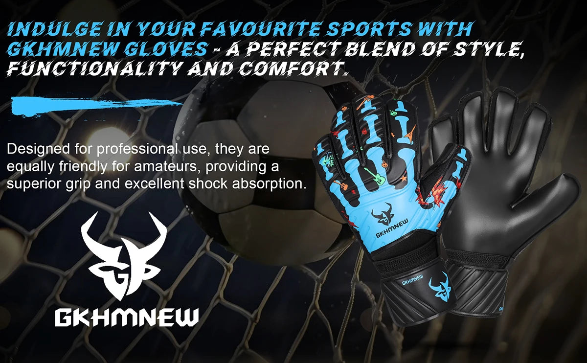 Goalkeeper Gloves with Fingersave, Breathable Soccer Goalie Gloves, 4mm Latex, for Kids, Youth and Adult