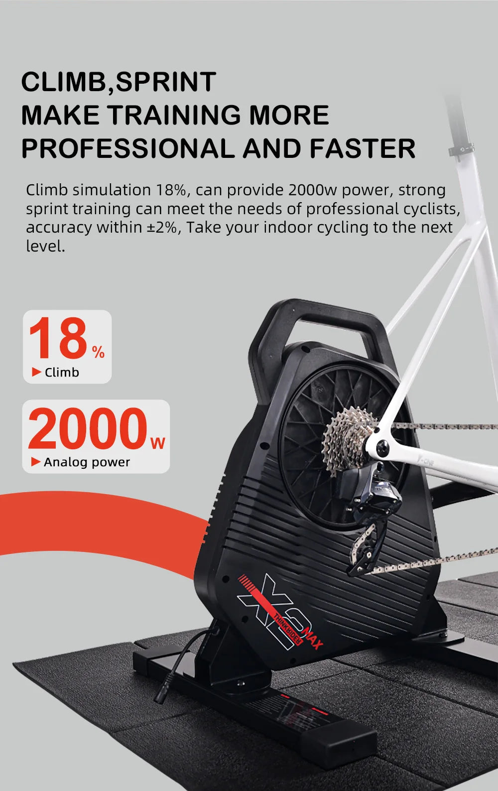 New ThinkRider X2Max Smart Bike Trainer MTB Road Bicycle home trainer Built-in Power Meter power meter Compatible