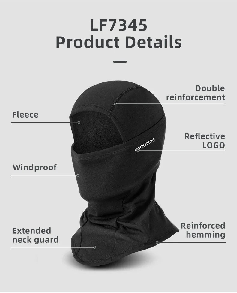 ROCKBROS Winte Maskr Balaclava Scarf Keep Warm Moto Cyling Mask Fishing Skiing Mask Bicycle Scarf Motorcycle Scarf Bike Hat