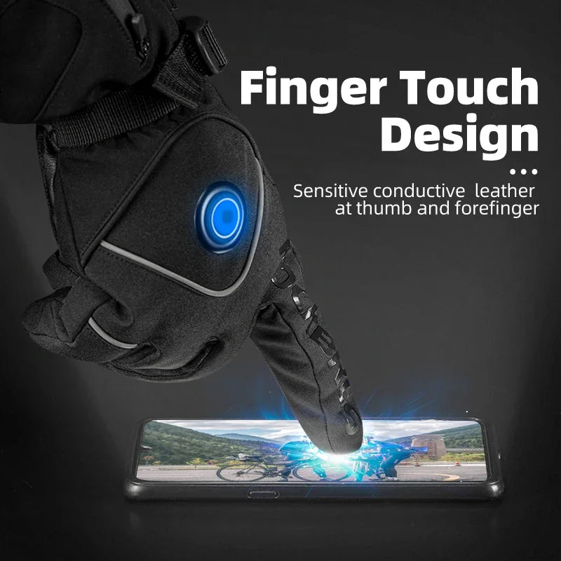 ROCKBROS Heated Skiing Gloves Winter Heated Gloves Motocycle Screen Touch Waterproof Rechargeable 4000mAh Battery Heated Gloves