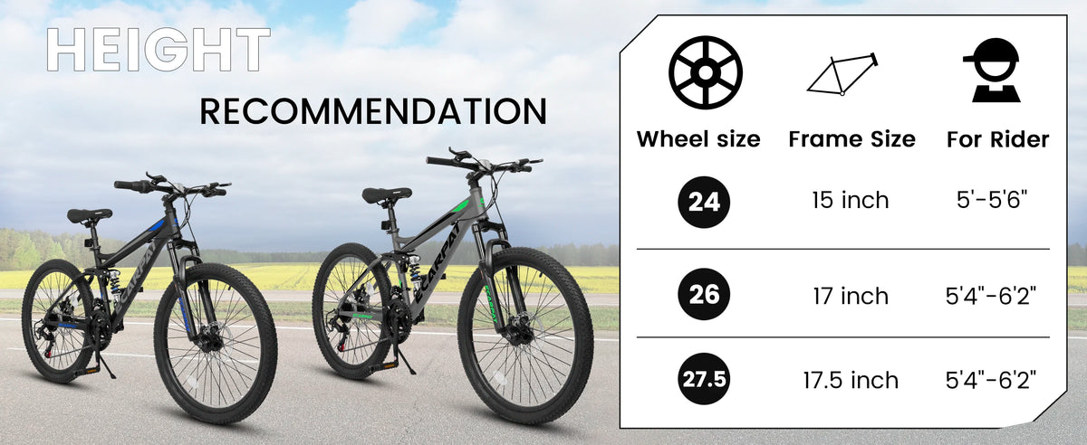 Ecarpat Dual Full Suspension Mountain Bike 24/26/27.5 Inch, Mens Women Teenagers Boy Girl Mountain Bike, 21-Speed Disc Bicycles