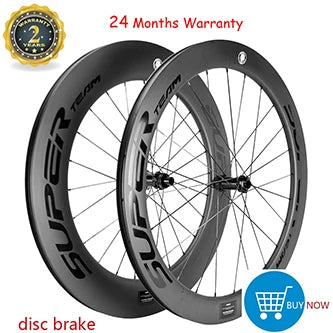 SUPERTEAM 50mm Clincher Tubeless Carbon Wheelset Road Bicycle Wheel 700C UCI Approved Carbon Rim