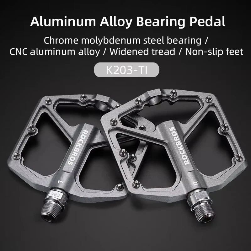 ROCKBROS Bike Pedals Aluminum Alloy Anti-slip One-Piece Ultralight Sealed Bearing Cycling Pedals Waterproof Bicycle Accessories