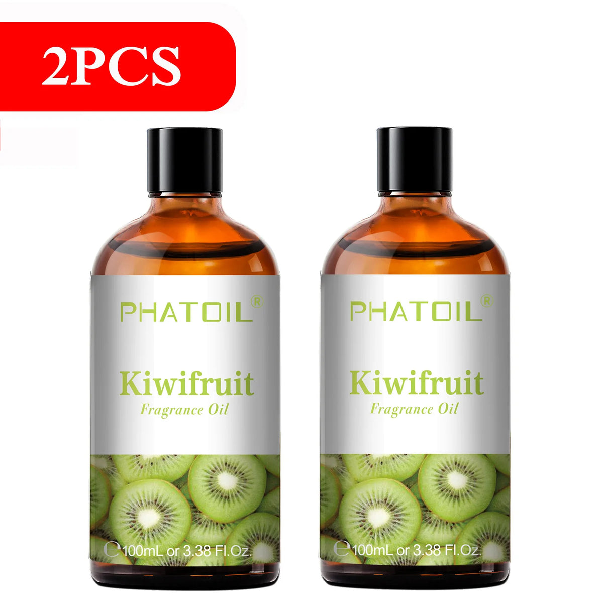 PHATOIL 2PCS 100ml Fragrance Oil Set for Diffuser Humidifier Soap Candle Making 3.38FL.OZ Long Lasting Aroma Oils Coconut & Vanilla Mango Cherry Strawberry Apple Lemon Peach
