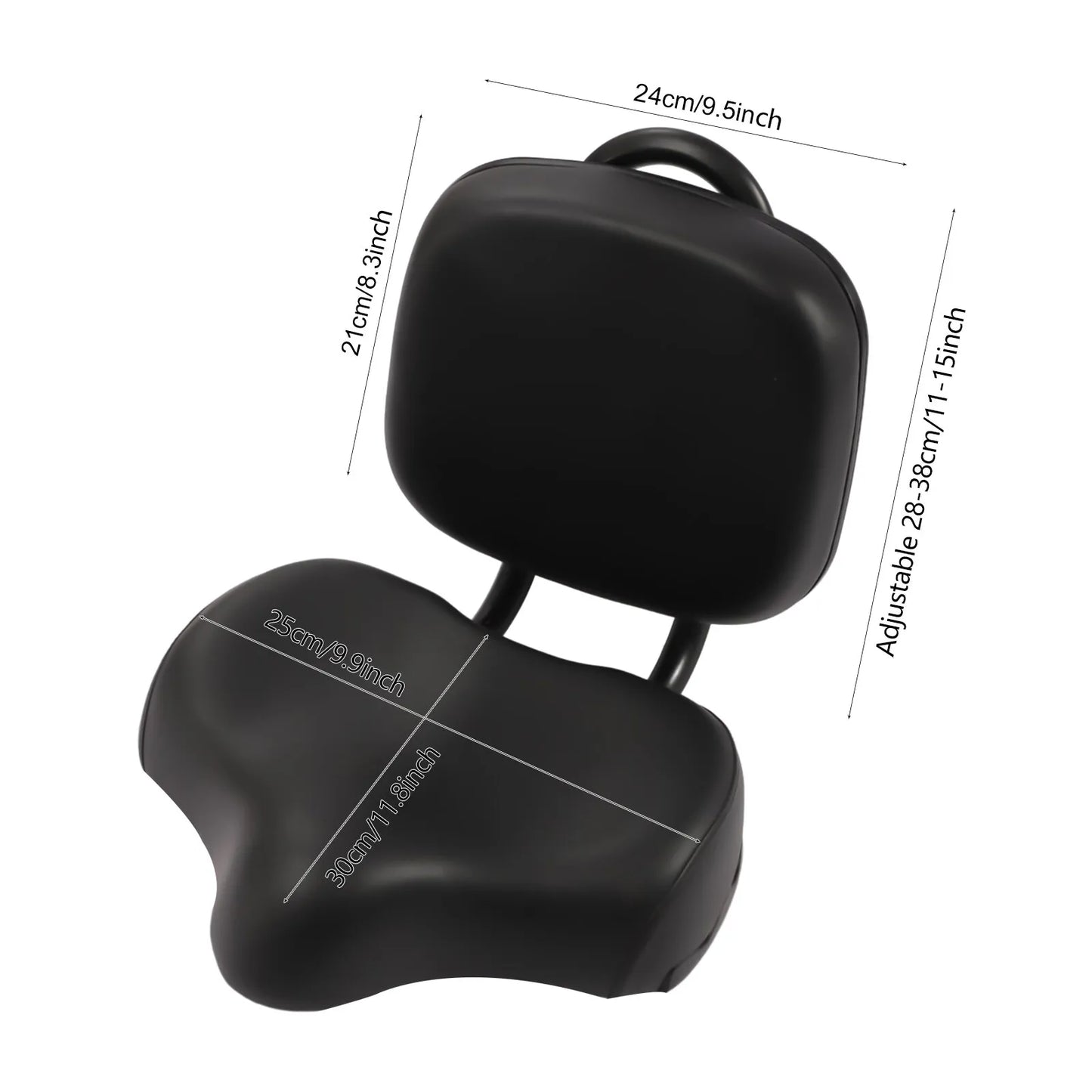 NEW Oversized Bike Seatw/Backrest,Comfort Soft Bicycle Saddle Replacement, w/Memory Foam Padded for Tricycle Mountain Bike