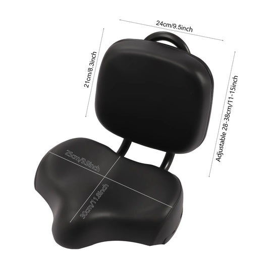 NEW Oversized Bike Seatw/Backrest,Comfort Soft Bicycle Saddle Replacement, w/Memory Foam Padded for Tricycle Mountain Bike