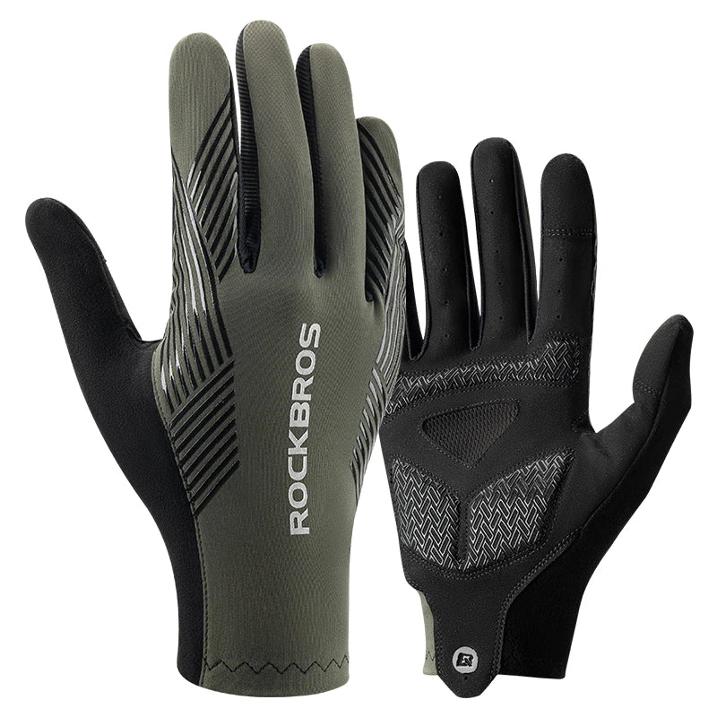 ROCKBROS Sports Cycling Gloves Breathable MTB Road Bike Non-slip Gloves Touch Screen Men Women Full Finger Motorcycle Gloves