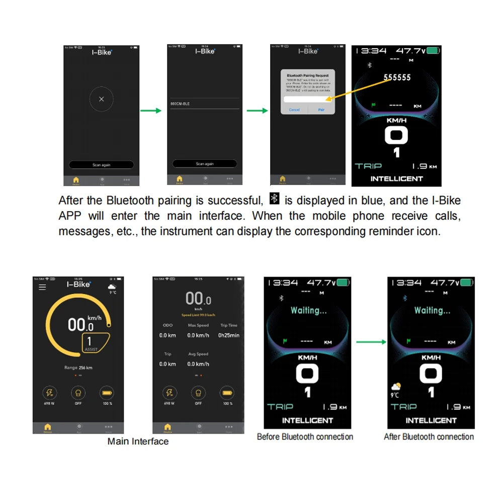 BAFANG CAN-protocol 860C 600C, LCD Display, Killswitch, Triangle Plug, Electric Bike Instrument BBS M Series , Motor, Bluetooth