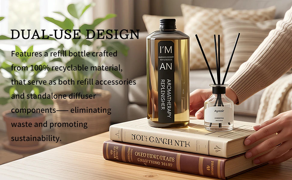 500ML /200ML Hilton-Style Flameless Aromatherapy Essential Oil Long-Lasting Hotel Quality Air Diffuser Supplement for Home Humidifier