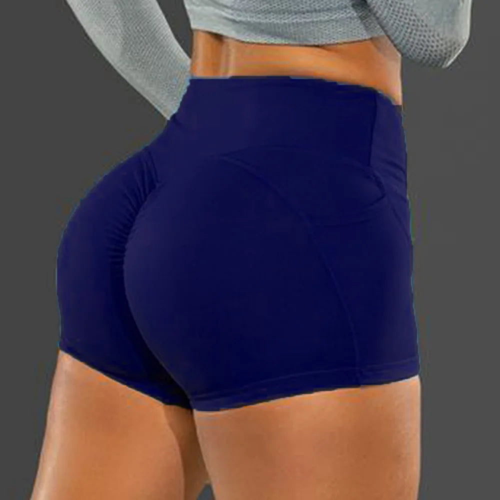 Women's Sportswear Shorts Gym With Pocket High Waist Scrunch Training Leggings Peach Hip Lift Yoga Shorts Fitness Wear