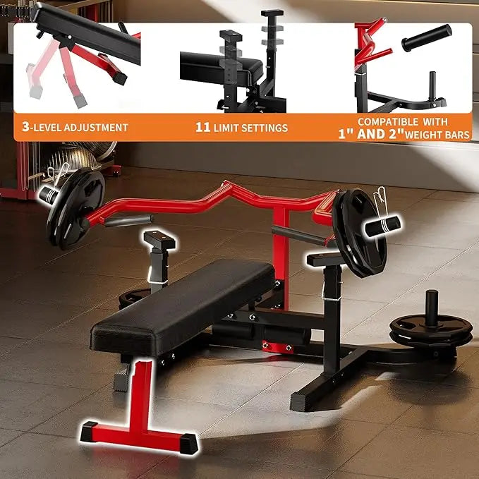 Chest Press Machine, 1250 LBS Multi-Functional Adjustable Bench Press Machine with Independent Converging Arms, Flat Incline Bench for Chest, Shoulder, AB Workouts Home Gym Equipment