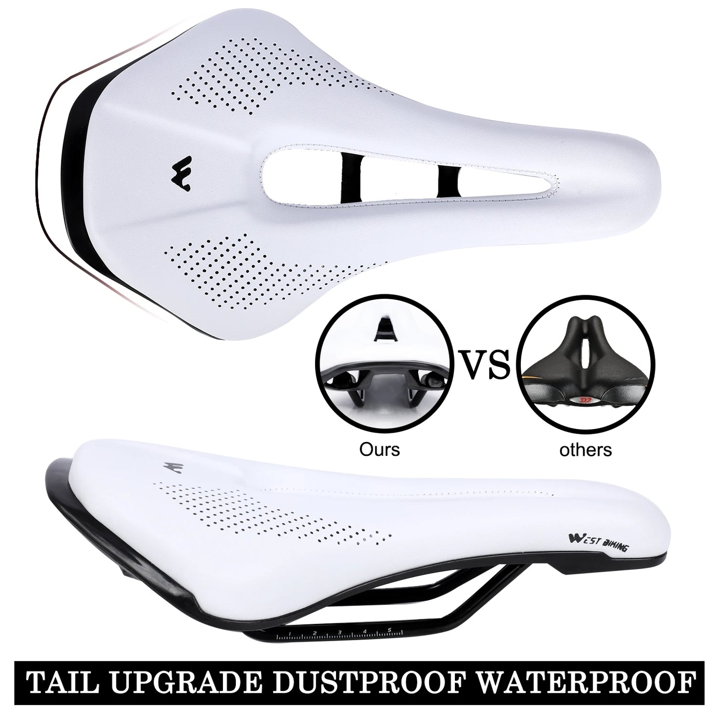WEST BIKING Bicycle Saddle Hollow Breathable Road Bike Seat Ultralight Durable Shockproof Bicycle Seat Cushion Cycling Parts