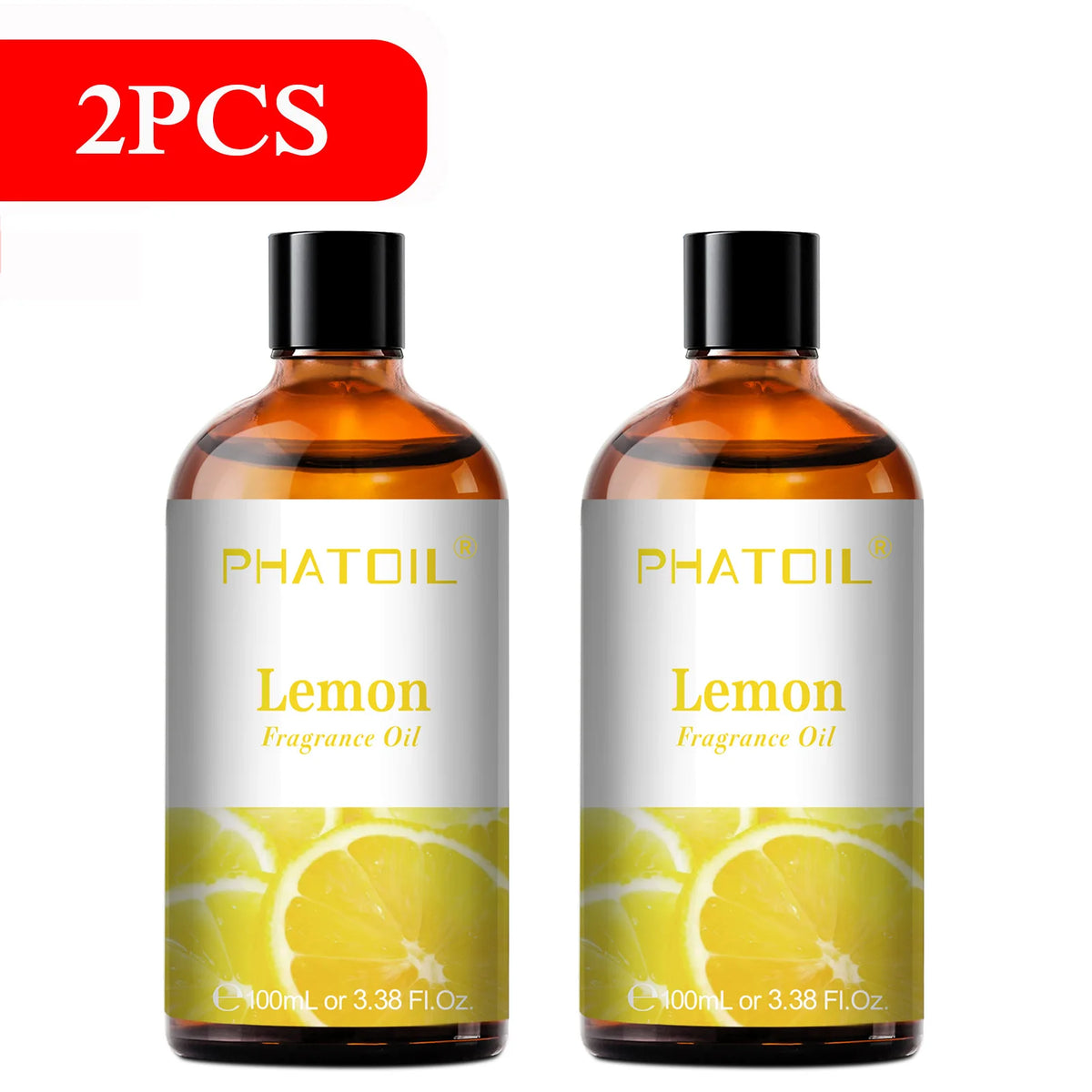PHATOIL 2PCS 100ml Fragrance Oil Set for Diffuser Humidifier Soap Candle Making 3.38FL.OZ Long Lasting Aroma Oils Coconut & Vanilla Mango Cherry Strawberry Apple Lemon Peach