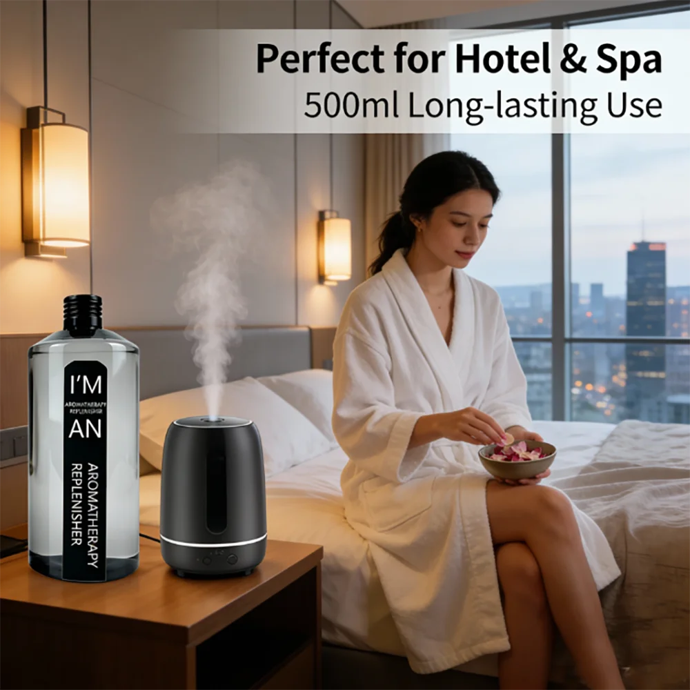 500ML Hilton-Style Flameless Aromatherapy Essential Oil for Home Humidifier Long-Lasting Hotel Quality Aroma Supplement for Air Diffuser Machines