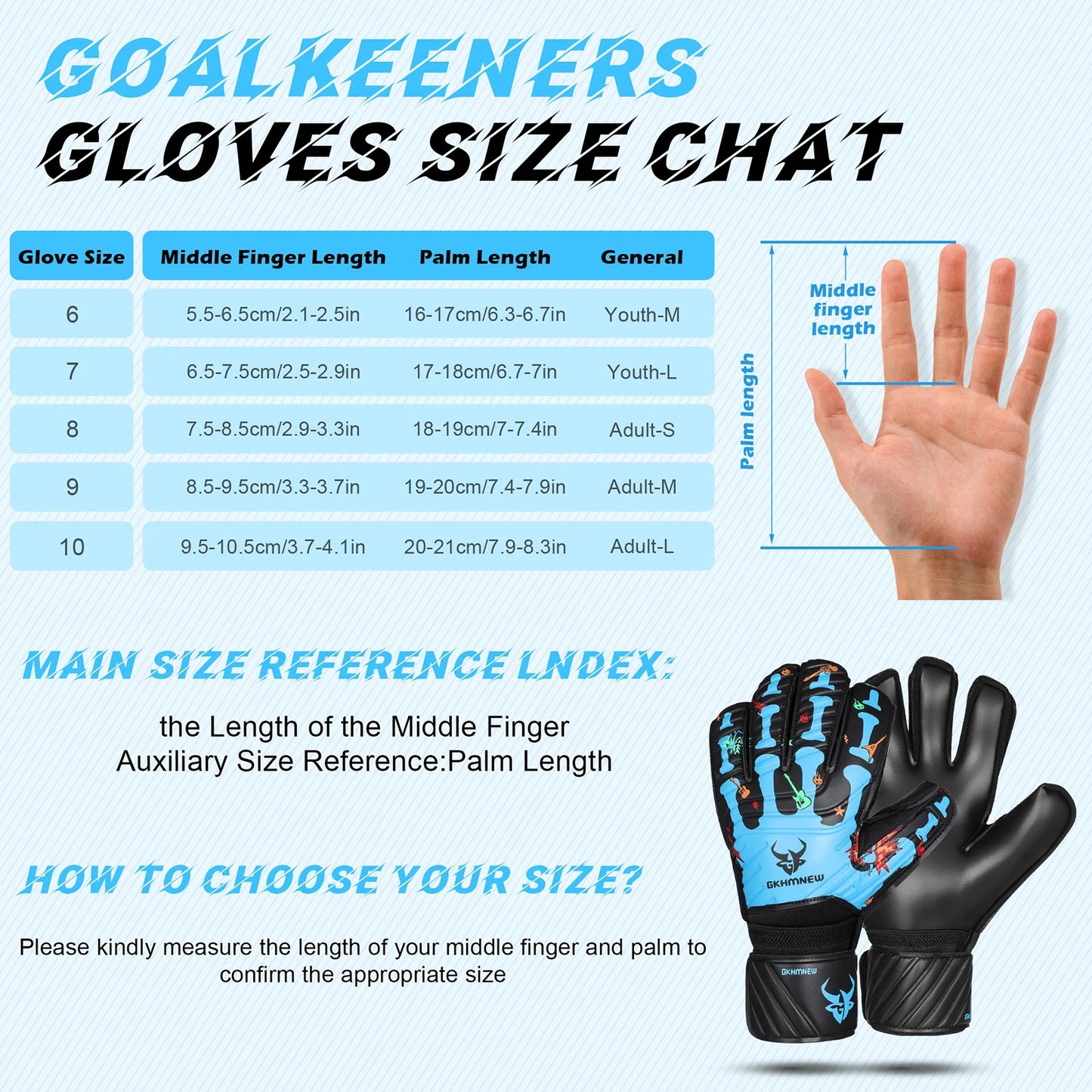 Goalkeeper Gloves with Fingersave, Breathable Soccer Goalie Gloves, 4mm Latex, for Kids, Youth and Adult
