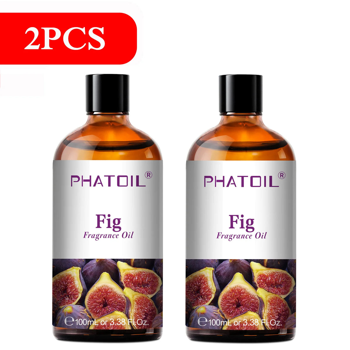 PHATOIL 2PCS 100ml Fragrance Oil Set for Diffuser Humidifier Soap Candle Making 3.38FL.OZ Long Lasting Aroma Oils Coconut & Vanilla Mango Cherry Strawberry Apple Lemon Peach